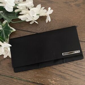 PRADA Classic Black Nylon / Leather Bifold Wallet‎